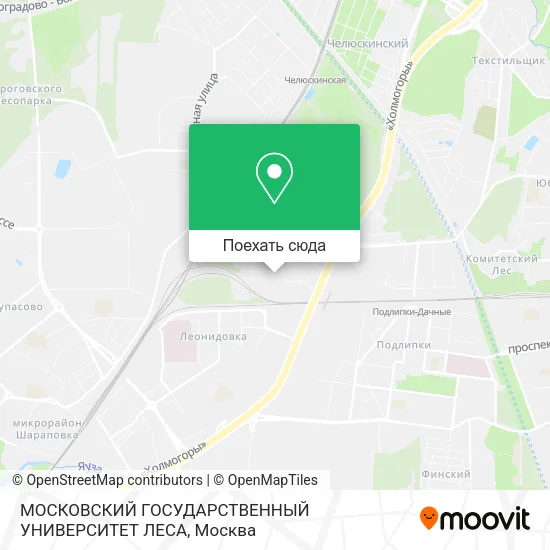 Карта МОСКОВСКИЙ ГОСУДАРСТВЕННЫЙ УНИВЕРСИТЕТ ЛЕСА