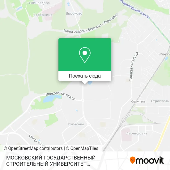Карта МОСКОВСКИЙ ГОСУДАРСТВЕННЫЙ СТРОИТЕЛЬНЫЙ УНИВЕРСИТЕТ МЫТИЩИНСКИЙ ФИЛИАЛ
