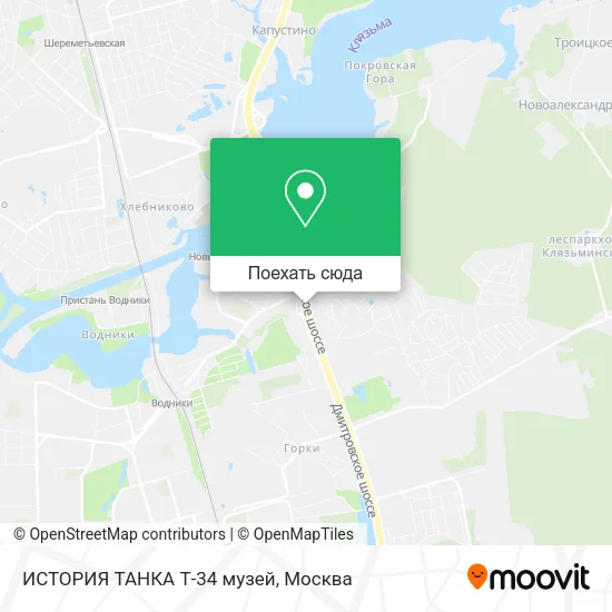 Карта ИСТОРИЯ ТАНКА Т-34 музей