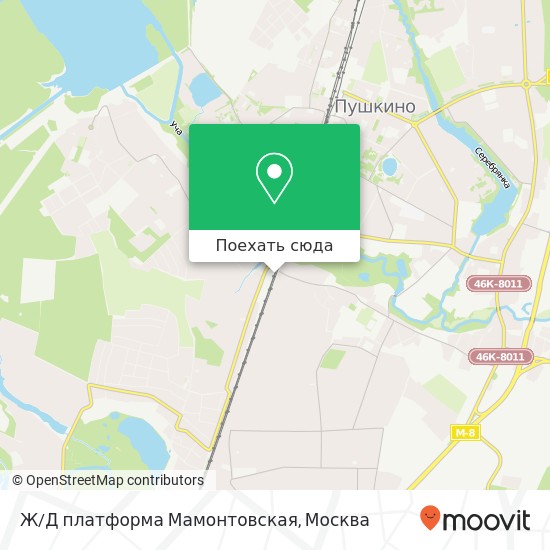 Карта Ж/Д платформа Мамонтовская