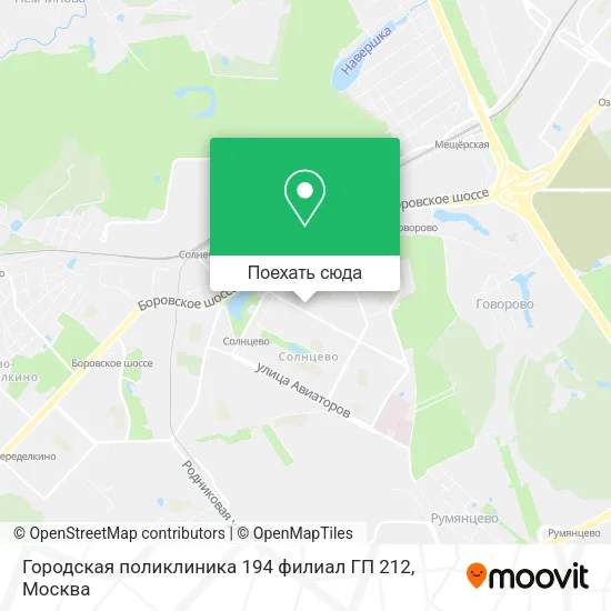 Карта Городская поликлиника 194 филиал ГП 212