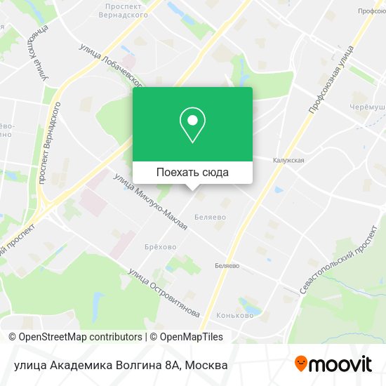 Карта улица Академика Волгина 8А