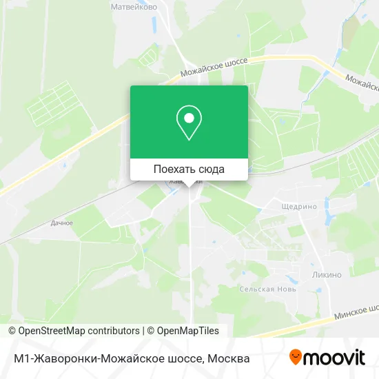 Карта М1-Жаворонки-Можайское шоссе