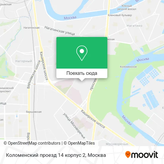 Карта Коломенский проезд 14 корпус 2