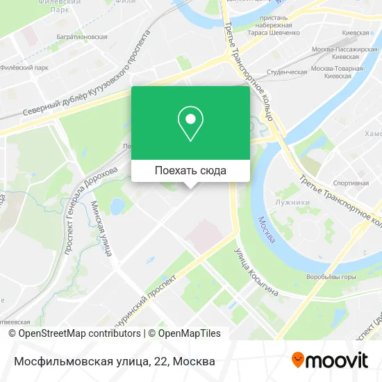 Карта Мосфильмовская улица, 22