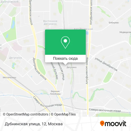 Карта Дубнинская улица, 12
