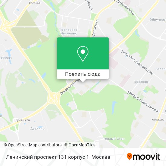 Карта Ленинский проспект 131 корпус 1