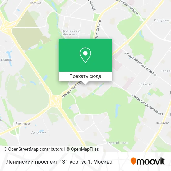 Карта Ленинский проспект 131 корпус 1