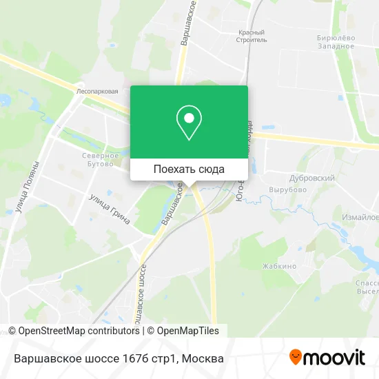 Карта Варшавское шоссе 167б стр1