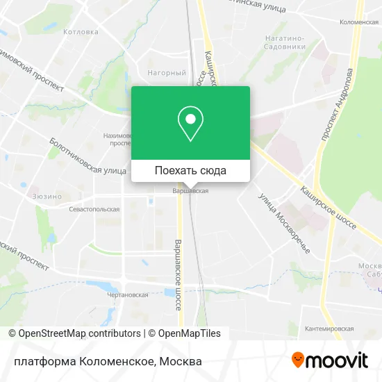 Карта платформа Коломенское