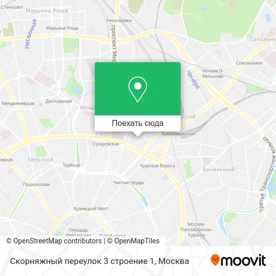 Карта Скорняжный переулок 3 строение 1