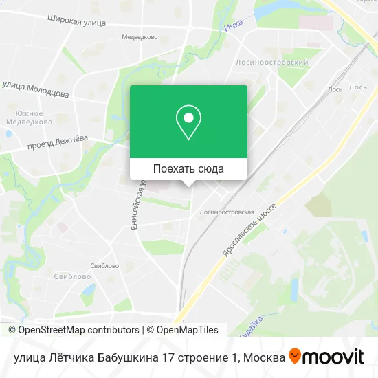 Карта улица Лётчика Бабушкина 17 строение 1