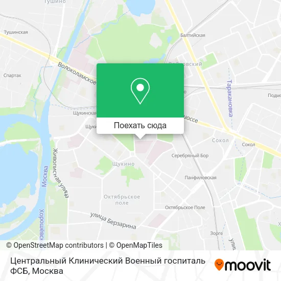 Карта Центральный Клинический Военный госпиталь ФСБ