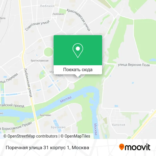 Карта Поречная улица 31 корпус 1
