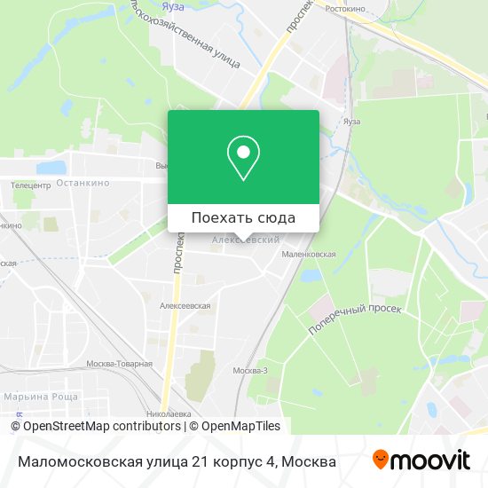 Карта Маломосковская улица 21 корпус 4