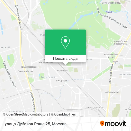 Карта улица Дубовая Роща 25