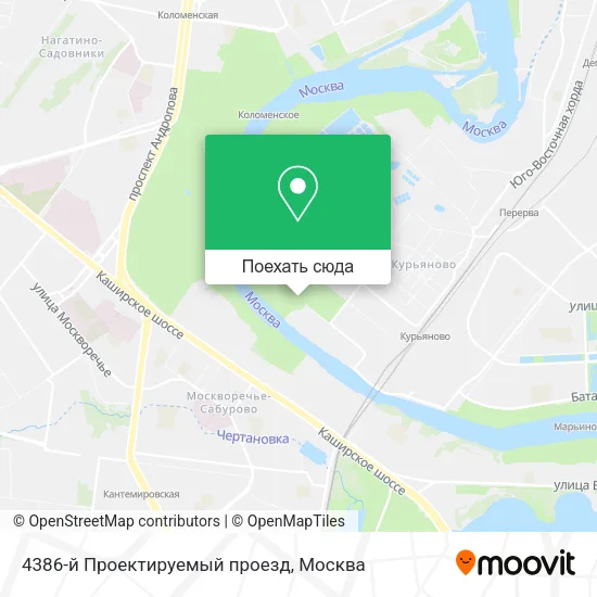 Карта 4386-й Проектируемый проезд