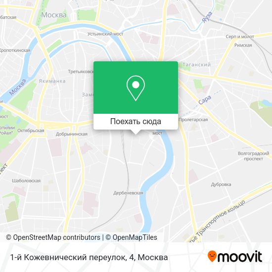 Карта 1-й Кожевнический переулок, 4