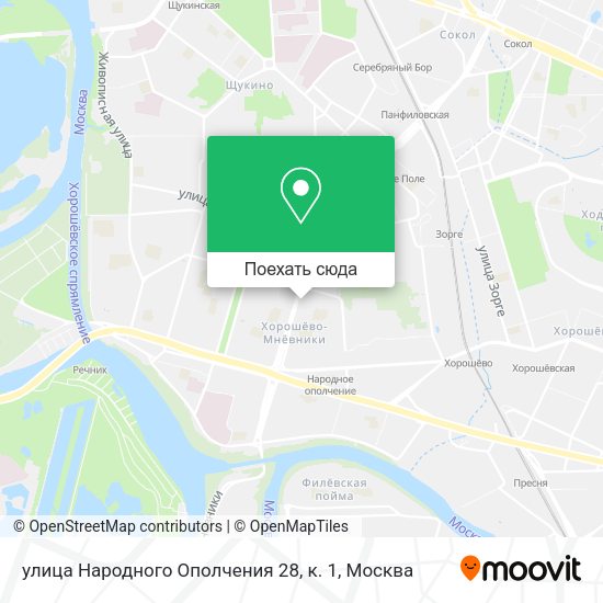 Карта улица Народного Ополчения 28, к. 1