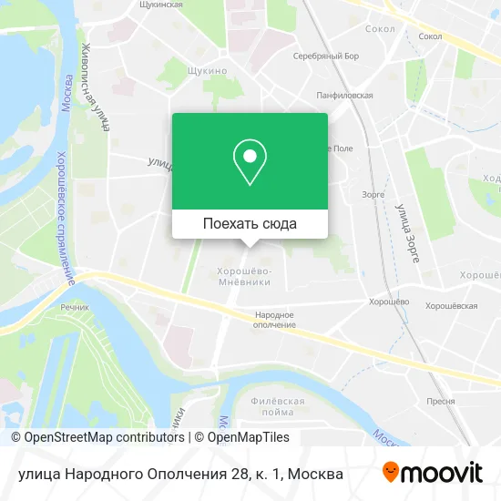 Карта улица Народного Ополчения 28, к. 1