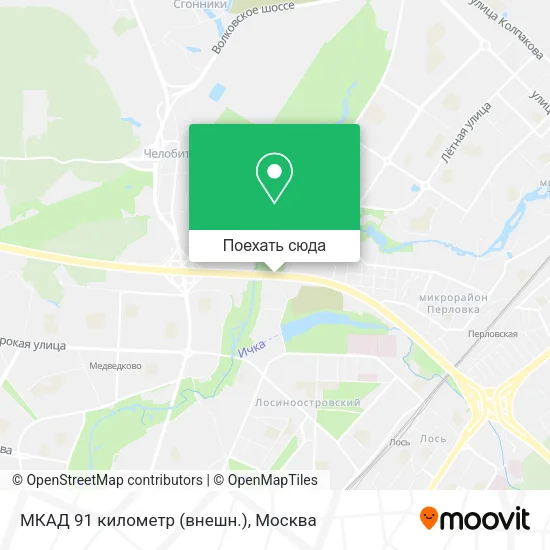 Карта МКАД 91 километр (внешн.)