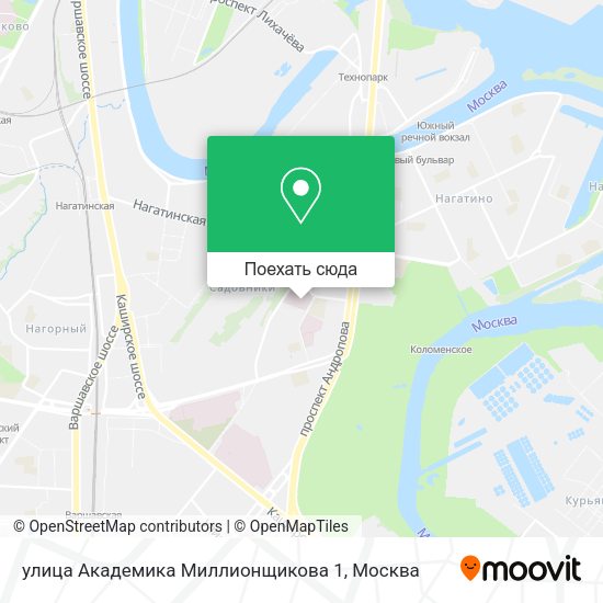 Карта улица Академика Миллионщикова 1