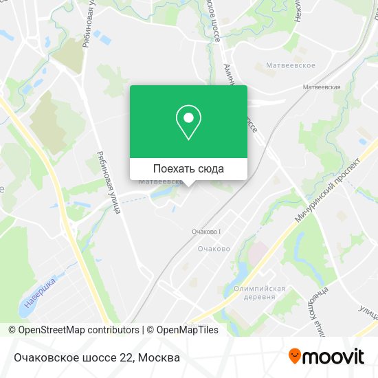 Карта Очаковское шоссе 22