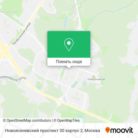 Карта Новоясеневский проспект 30 корпус 2