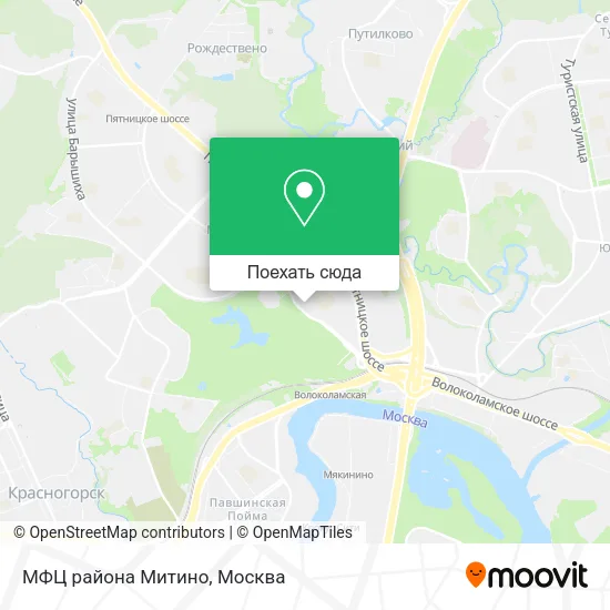Карта МФЦ района Митино