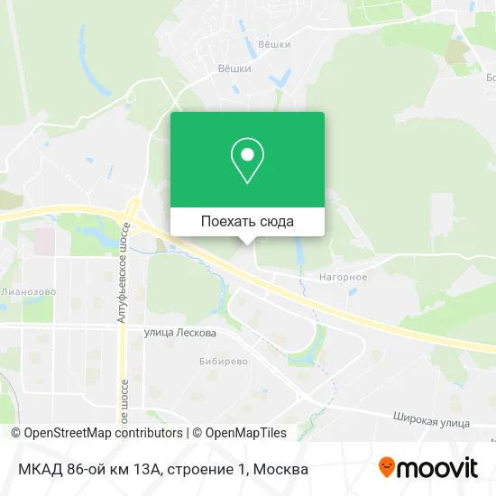 Карта МКАД 86-ой км 13А, строение 1