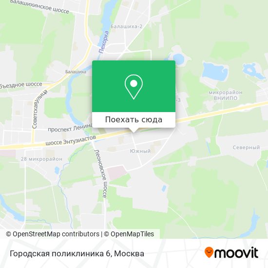 Карта Городская поликлиника 6