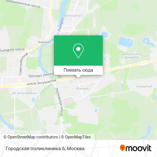 Карта Городская поликлиника 6