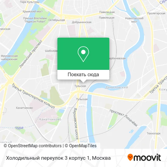 Карта Холодильный переулок 3 корпус 1