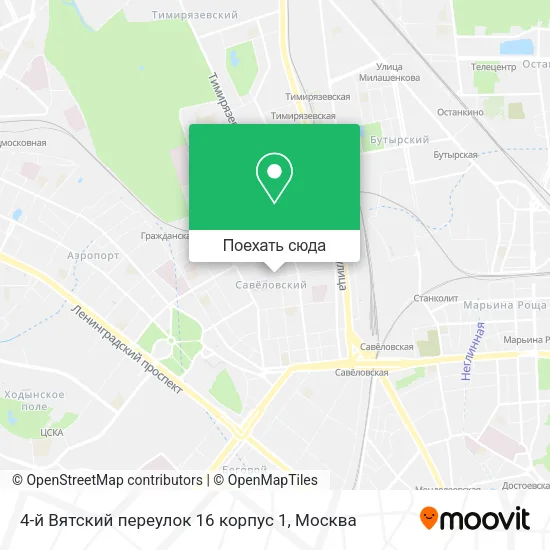 Карта 4-й Вятский переулок 16 корпус 1