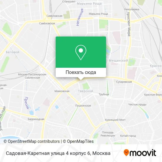 Карта Садовая-Каретная улица 4 корпус 6