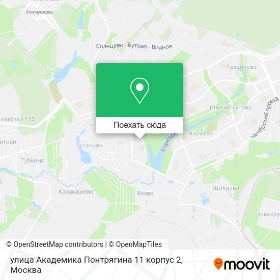 Карта улица Академика Понтрягина 11 корпус 2