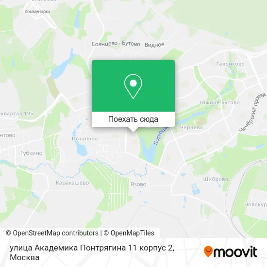 Карта улица Академика Понтрягина 11 корпус 2
