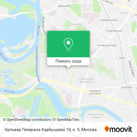 Карта бульвар Генерала Карбышева 19, к. 5