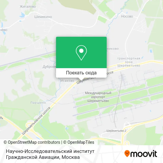 Карта Научно-Исследовательский институт Гражданской Авиации