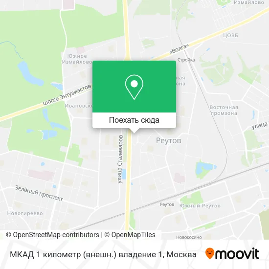 Карта МКАД 1 километр (внешн.) владение 1