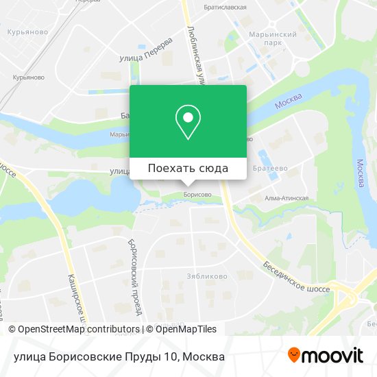 Карта улица Борисовские Пруды 10