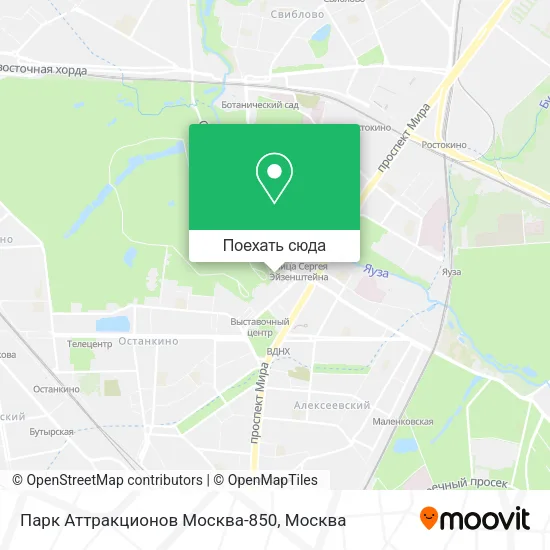 Карта Парк Аттракционов Москва-850