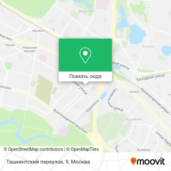 Карта Ташкентский переулок, 9