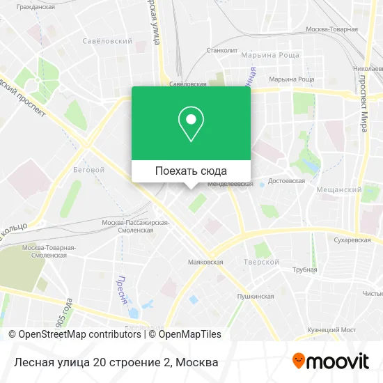 Карта Лесная улица 20 строение 2