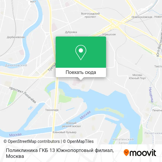 Карта Поликлиника ГКБ 13 Южнопортовый филиал
