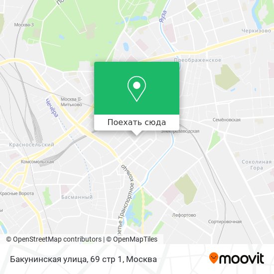 Карта Бакунинская улица, 69 стр 1