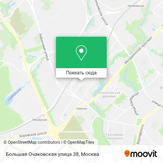 Карта Большая Очаковская улица 38
