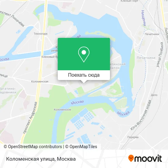 Карта Коломенская улица