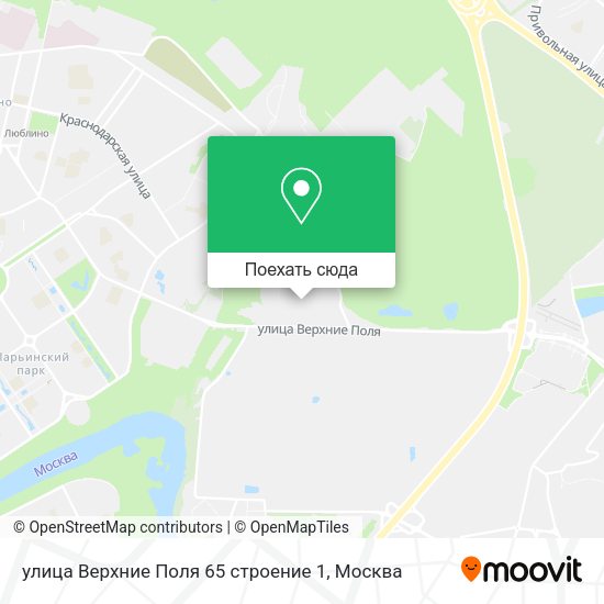 Карта улица Верхние Поля 65 строение 1