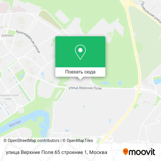 Карта улица Верхние Поля 65 строение 1